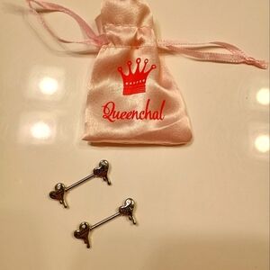 Naughty barbell nipple rings